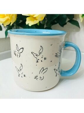 Blue-Accent Bunny Ceramic Easter Mug - Home Accents by Meritage